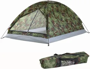 Camping Tent, Outdoor Fishing Shelter Tent, Outdoor Adventure Tents for 1-2 People Water-Resistant Fabric Sun Shield Roof Breathable Mesh Door Quick Setup Design Ideal for Camping Hiking
