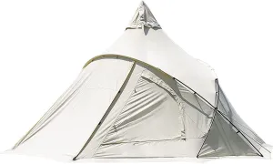 Camping Tent Tower for Family, 2-Door Oversized Waterproof & Windproof Tent for Beach, Hiking, Fishing, Outdoor Travel & Hunting (Polyester-Cotton)