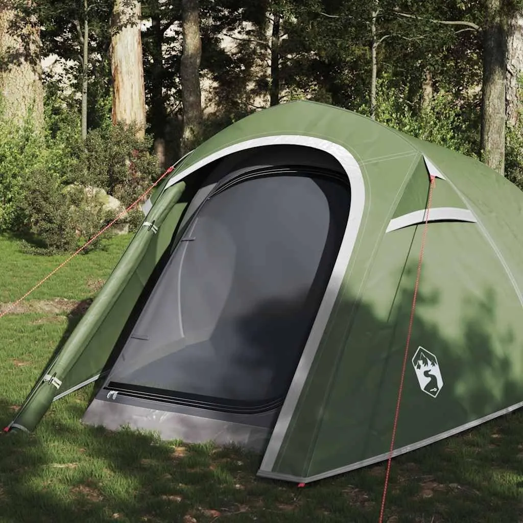 Camping Tent Tunnel 3-Person Olive Green Waterproof vidaXL vidaXL