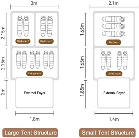 Camping Tent Waterproof Instant Tent 4-6 Person, Family Cabin Tents, 2 Rooms, Portable Instant Tents with Removable Rainfly, Automatic Tent for Camping Hiking Mountaineering (Brown