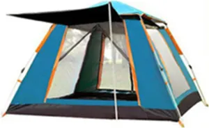 Camping Tents Shelter Portable Waterproof Hold 3-4 Persons Instant Setup Pop Up Tent with Top Rainfly Double Doors Mesh Windows UV Protection for Camping Hiking Mountaineering