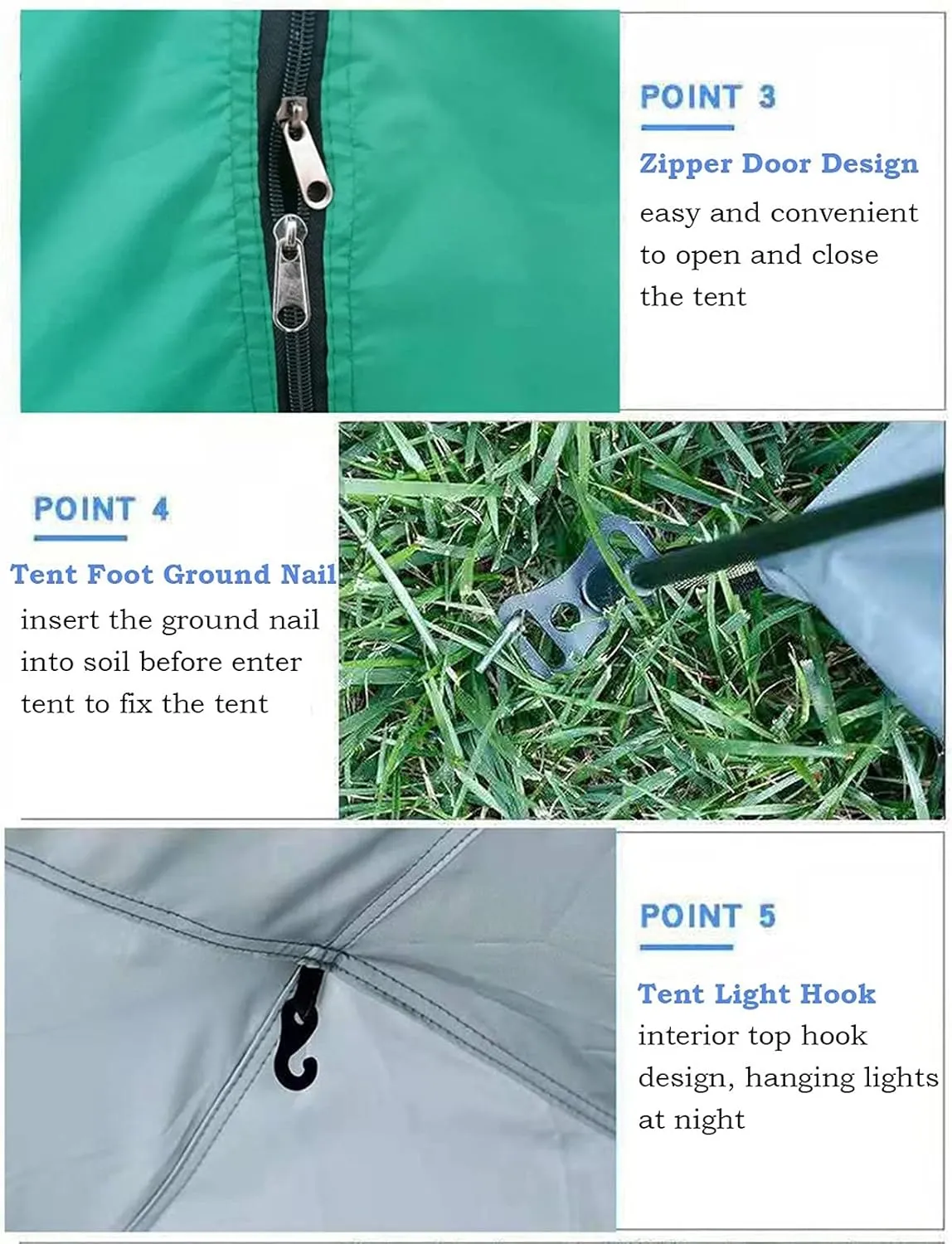 Camping Tents Shelter Portable Waterproof Hold 3-4 Persons Instant Setup Pop Up Tent with Top Rainfly Double Doors Mesh Windows UV Protection for Camping Hiking Mountaineering