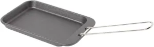 Captain Stag UM-2403 Cast Iron Plate, Compact Plate, Large, No Seasoning Required, Handle Included, Black