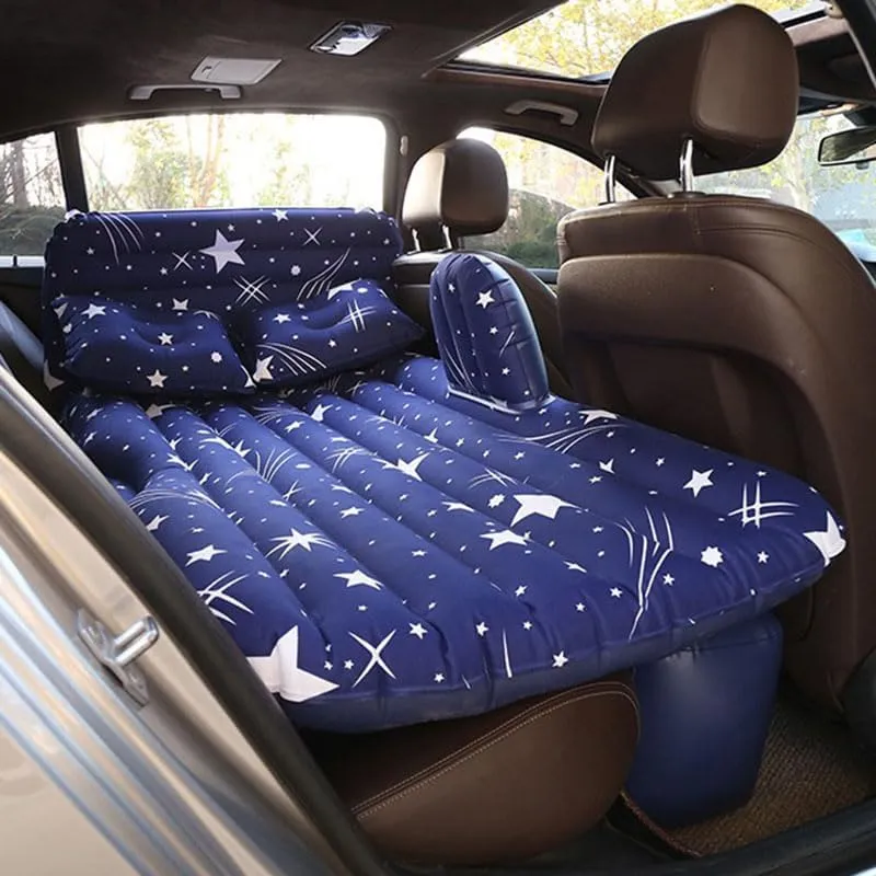 Car Air Mattress for Cupra Leon 2020-2024, Inflatable Back Seat Sleeping Pad with Pump & 2 Pillows, Folding Portable Camping Bed for Travel& Road Trips,Blue