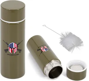CASEMATIX Stainless Steel Pocket Spittoon 5-Ounce Travel Spit Cup - Portable Dip Spit Bottle with Spartan Design, Spitoon for Car Wide Mouth Reusable Spit Cups for Chew