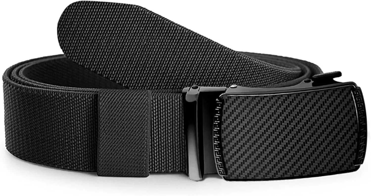 Casual Belt Mesh Nylon Belt Men Automatic Buckle Belts for Golf Hiking Jeans Belt for Men Adjustable Exact Fit Men's Belt