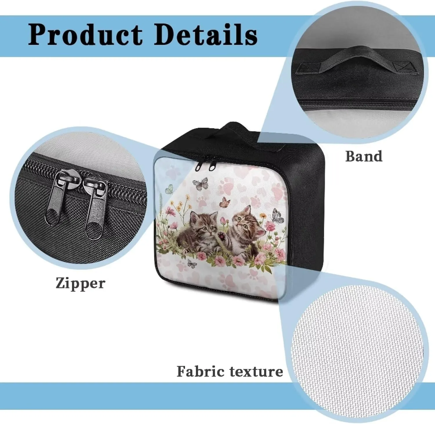 Cat Cute Small First Aid Kit Travel Bag Empty Butterfly First Aid Pouch Travel Medical Supplies Organizer Bag Trauma Kit for Traveling Hiking Camping Backpacking Cycling