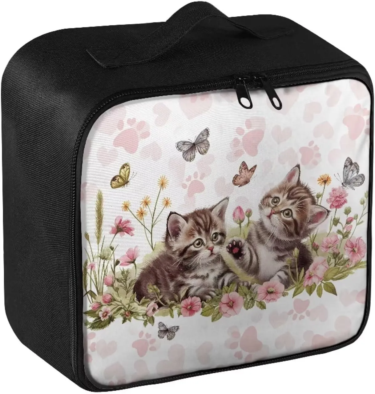 Cat Cute Small First Aid Kit Travel Bag Empty Butterfly First Aid Pouch Travel Medical Supplies Organizer Bag Trauma Kit for Traveling Hiking Camping Backpacking Cycling