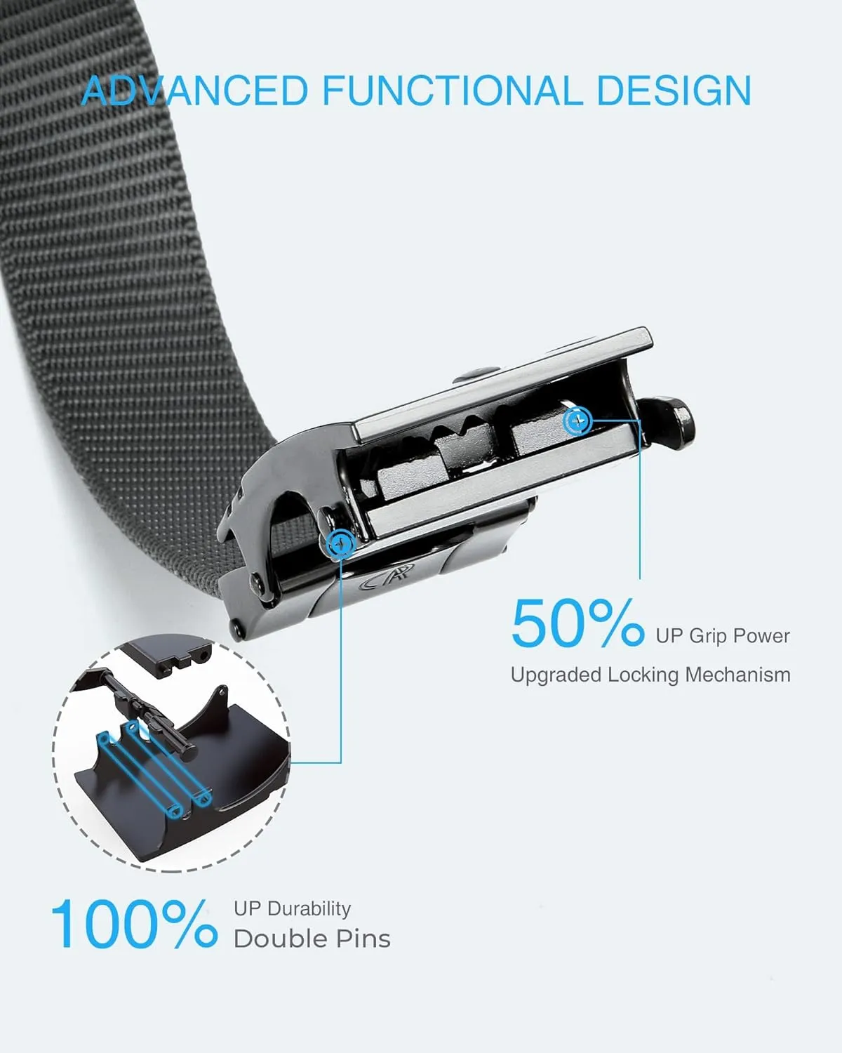 CHAOREN Ratchet Belts for Men 2 Pack - Casual Web Nylon Mens Belt 1 3/8" - Automatic Adjustable Buckle Fit Jeans