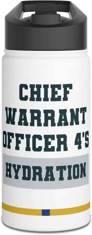 Chief Warrant Officer 4's Hydration: Insulated Water Bottle – Stainless Steel, Standard Lid, BPA-Free, 12oz, 18oz, 32oz (12oz)