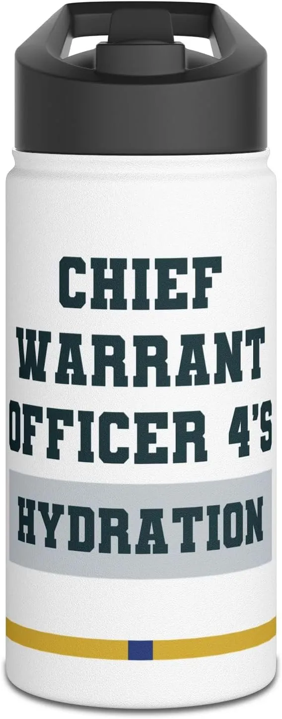 Chief Warrant Officer 4's Hydration: Insulated Water Bottle – Stainless Steel, Standard Lid, BPA-Free, 12oz, 18oz, 32oz (12oz)