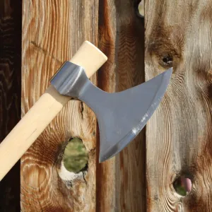 Chrome Viking Axe - #1 Medieval Battle Tomahawk - 19" Large Heavy Duty Bearded Hatchet -100% Blacksmith Guarantee