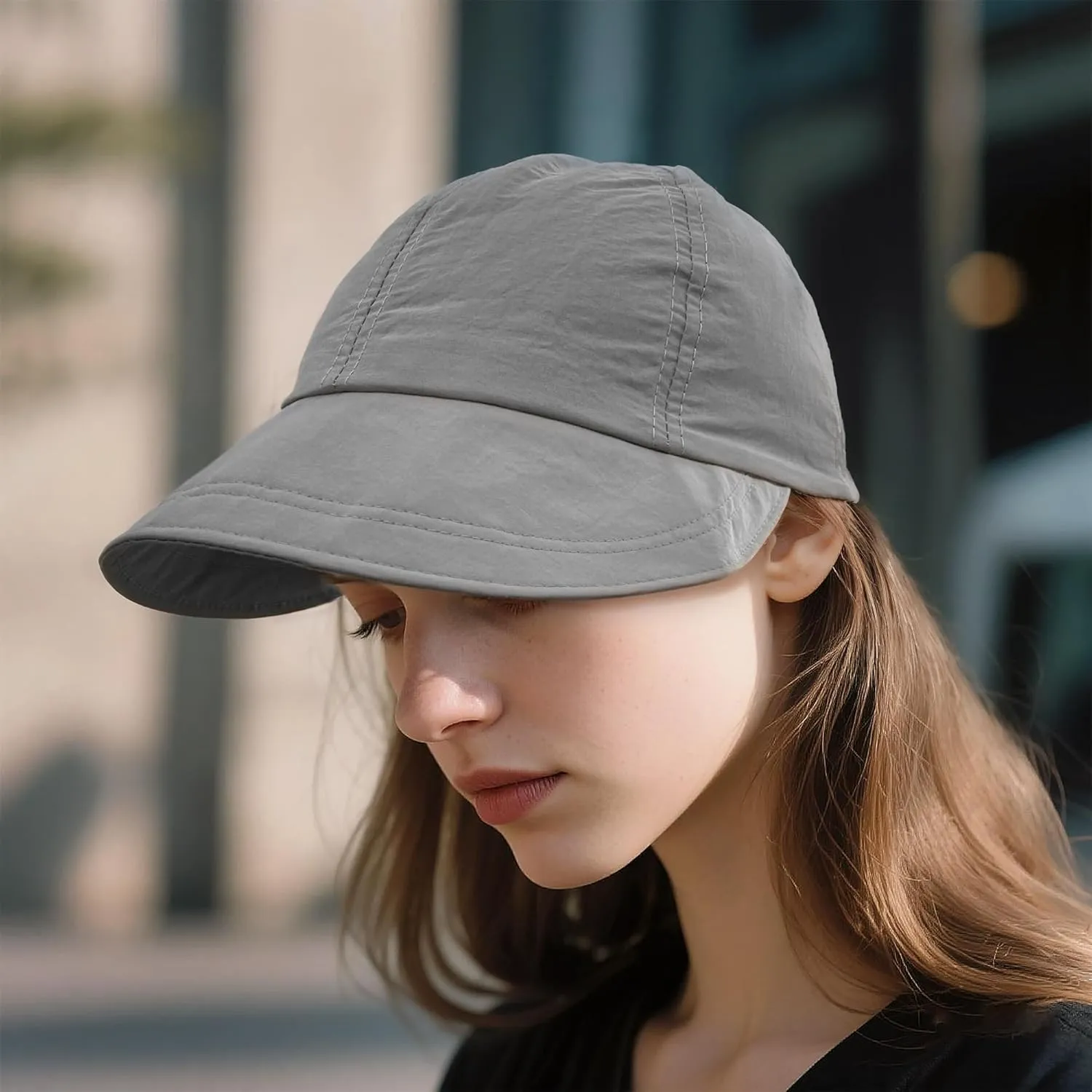 CLAPE Wide Brim Visor Hat Golf Visor Cap Packable Beach Hat Sun Protection Hat for Beach Garden Tennis Running Sunshade Hat