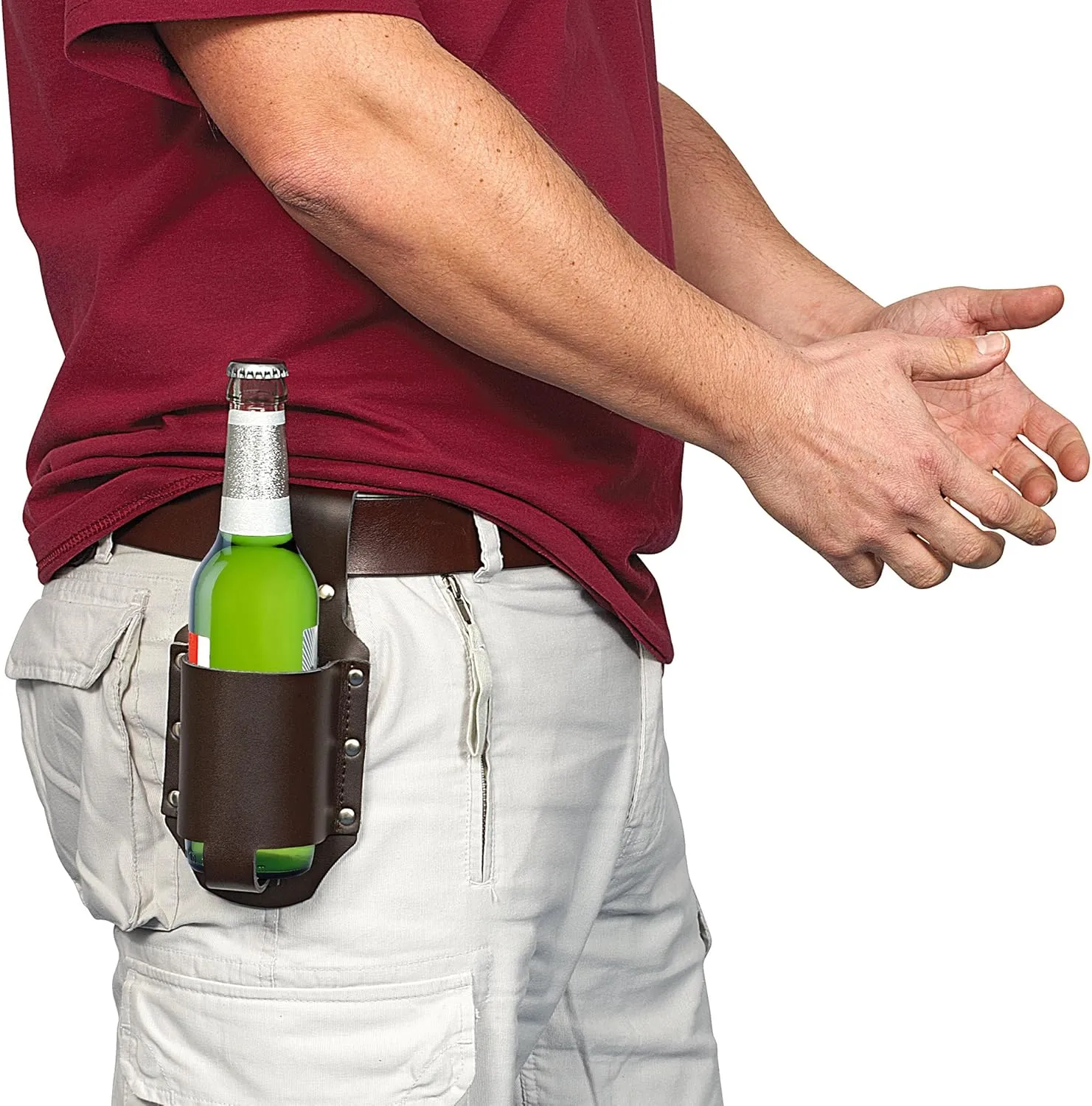 Classic Beer Holster, Leather, Espresso Brown