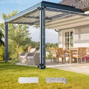 Clear Tarps Heavy Duty: PVC Thicken Transparent Tarpaulin Windproof Dustproof UV Resistant Rip and Tear All Purpose Tarp Cover with Reinforced Edge for Balcony Garden Porch 1-Pack