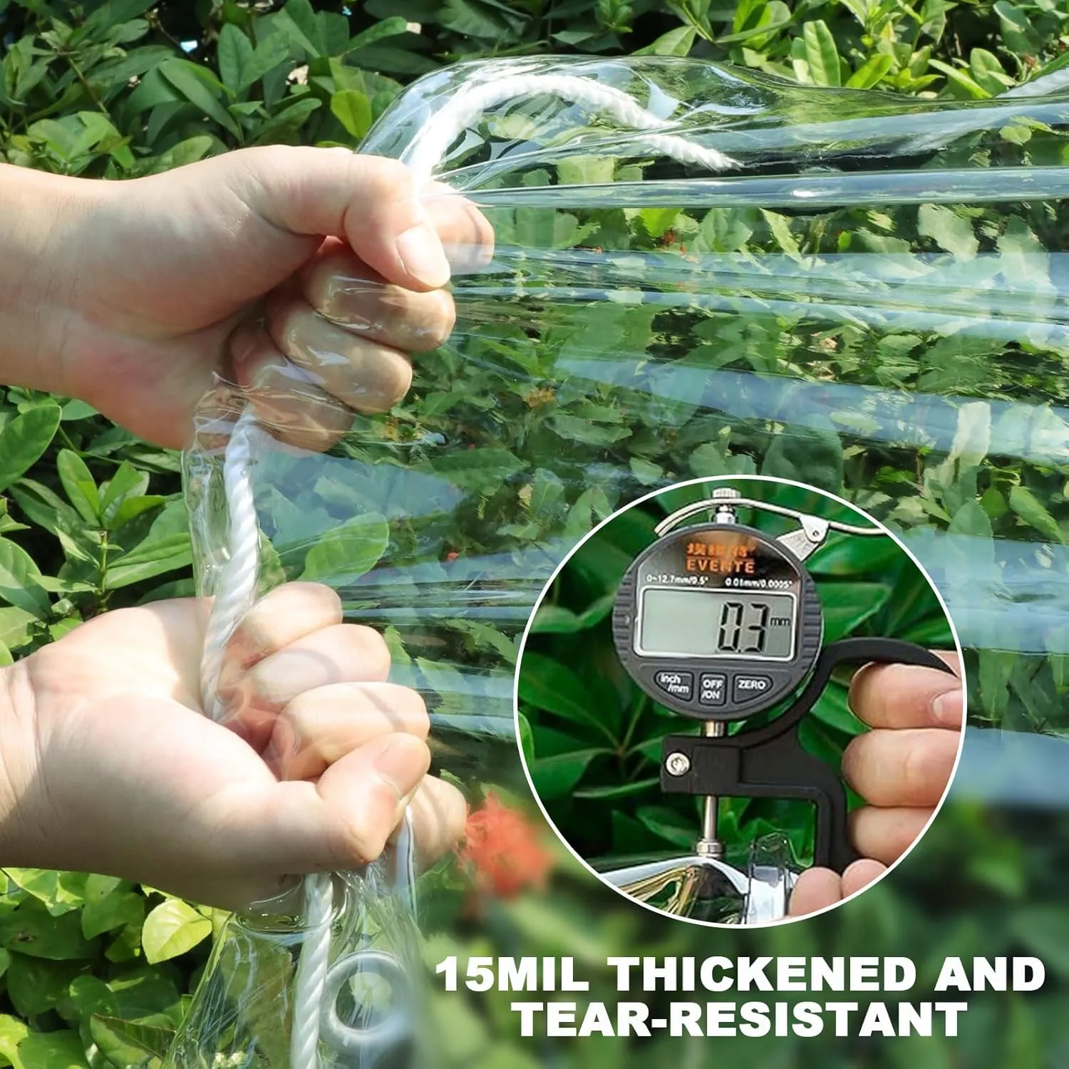 Clear Tarps Heavy Duty: PVC Thicken Transparent Tarpaulin Windproof Dustproof UV Resistant Rip and Tear All Purpose Tarp Cover with Reinforced Edge for Balcony Garden Porch 1-Pack