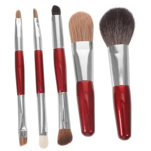 CLISPEED 1Set Compact Brush for Makeup Dual Ended Travel Brushes with Makeup Bag Lightweight Cosmetic Tools for Loose Powder Blush Highlighter Application