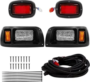 Club Car DS Light Kit Golf Carts 12V LED Headlights & Tail Lights Kit Combo Street Legal for Club Car DS Gas & Electric(1993 & Newer Models)
