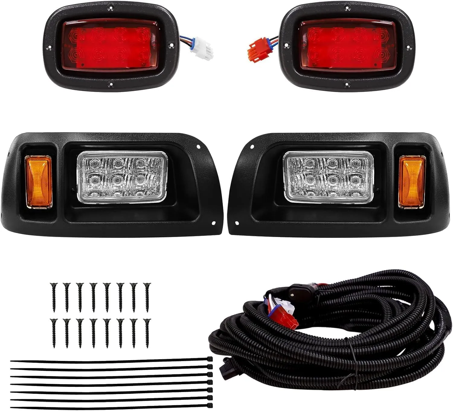 Club Car DS Light Kit Golf Carts 12V LED Headlights & Tail Lights Kit Combo Street Legal for Club Car DS Gas & Electric(1993 & Newer Models)