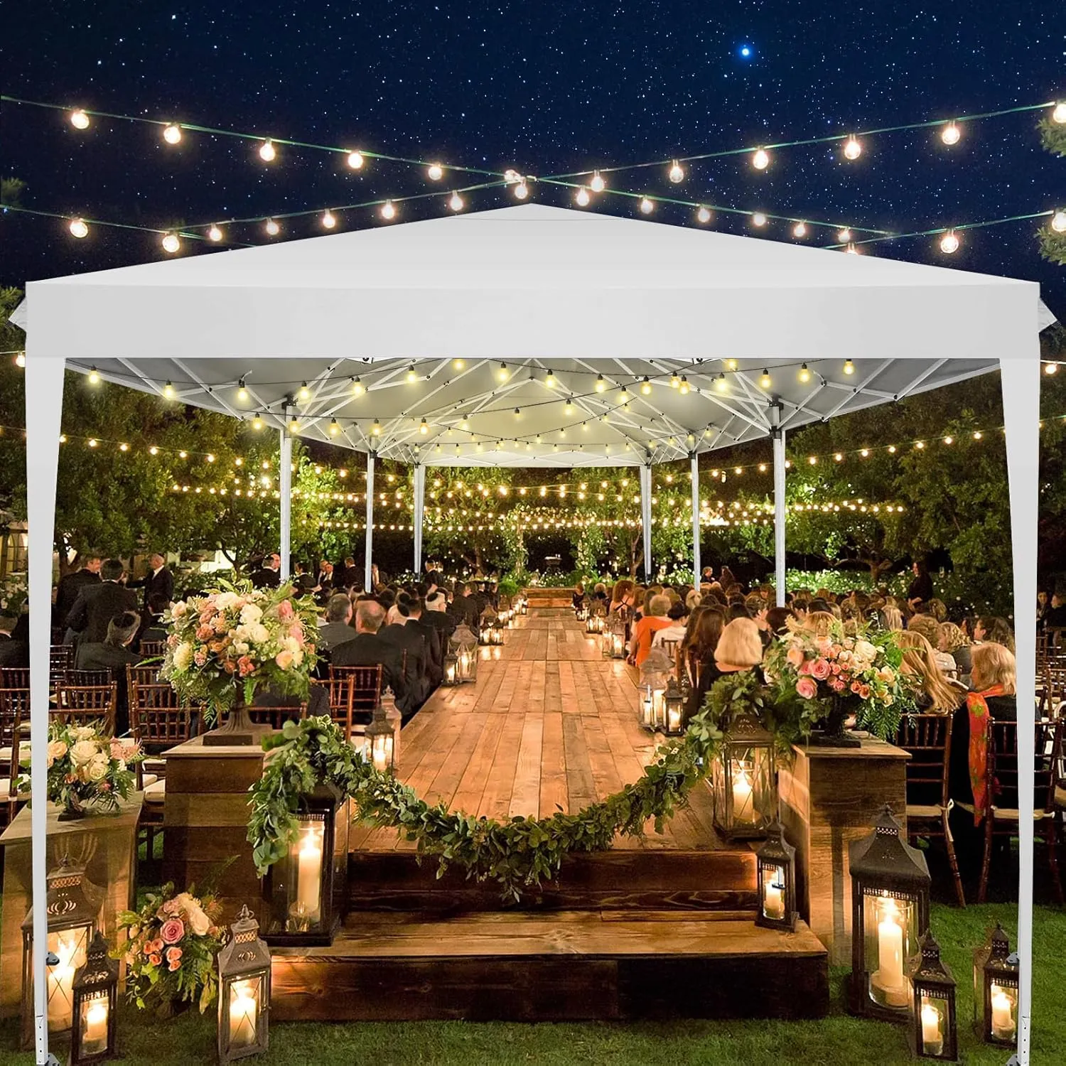 COBIZI 10x30 Canopy Party Tent with 5 Walls 10x30 Pop Up Tent for Parties Waterproof UPF 50  Outdoor Commercial Event Tent for Party Backyard Gazebo Canopy with Sidewalls & Sandbags(10x30ft)