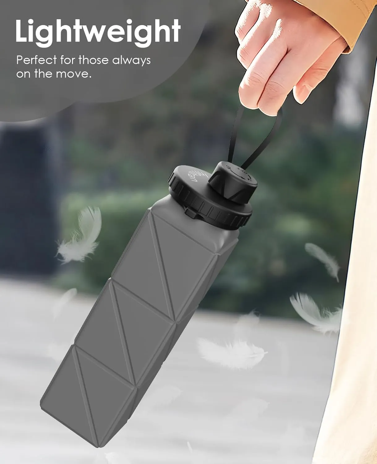 Collapsible Water Bottles, 4 Pack BPA-Free Leak-Proof Silicone Foldable Water Bottle Cup, Durable Lightweight Bottle for Gym Travel Camping Hiking Running Sport