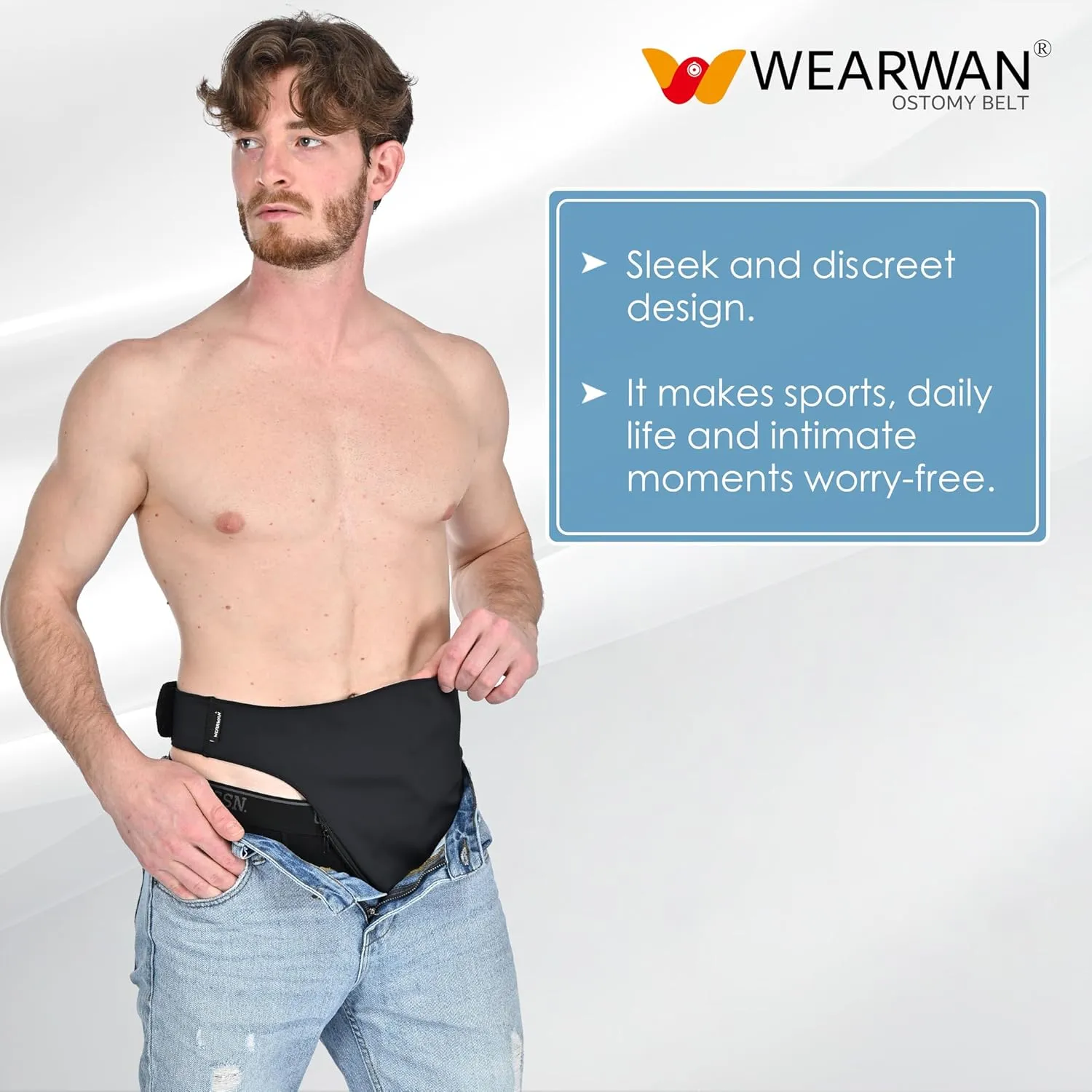Colostomy Bag Covers for Women and Men, Ostomy Bag Covers, Ostomy Belt Abdomen (Black, L)