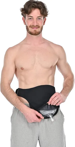 Colostomy Bag Covers for Women and Men, Ostomy Bag Covers, Ostomy Belt Abdomen (Black, XL)