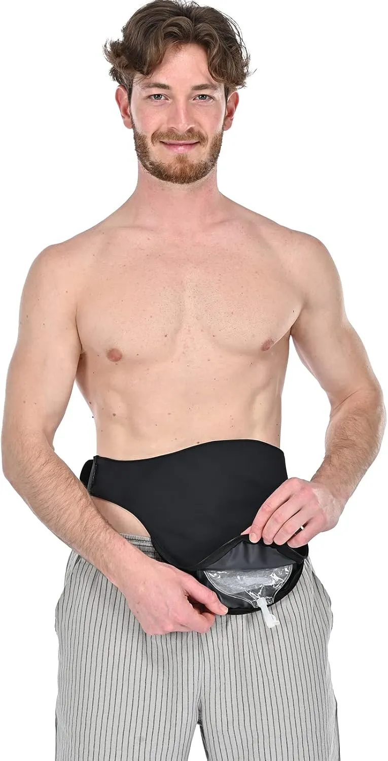 Colostomy Bag Covers for Women and Men, Ostomy Bag Covers, Ostomy Belt Abdomen (Black, XL)