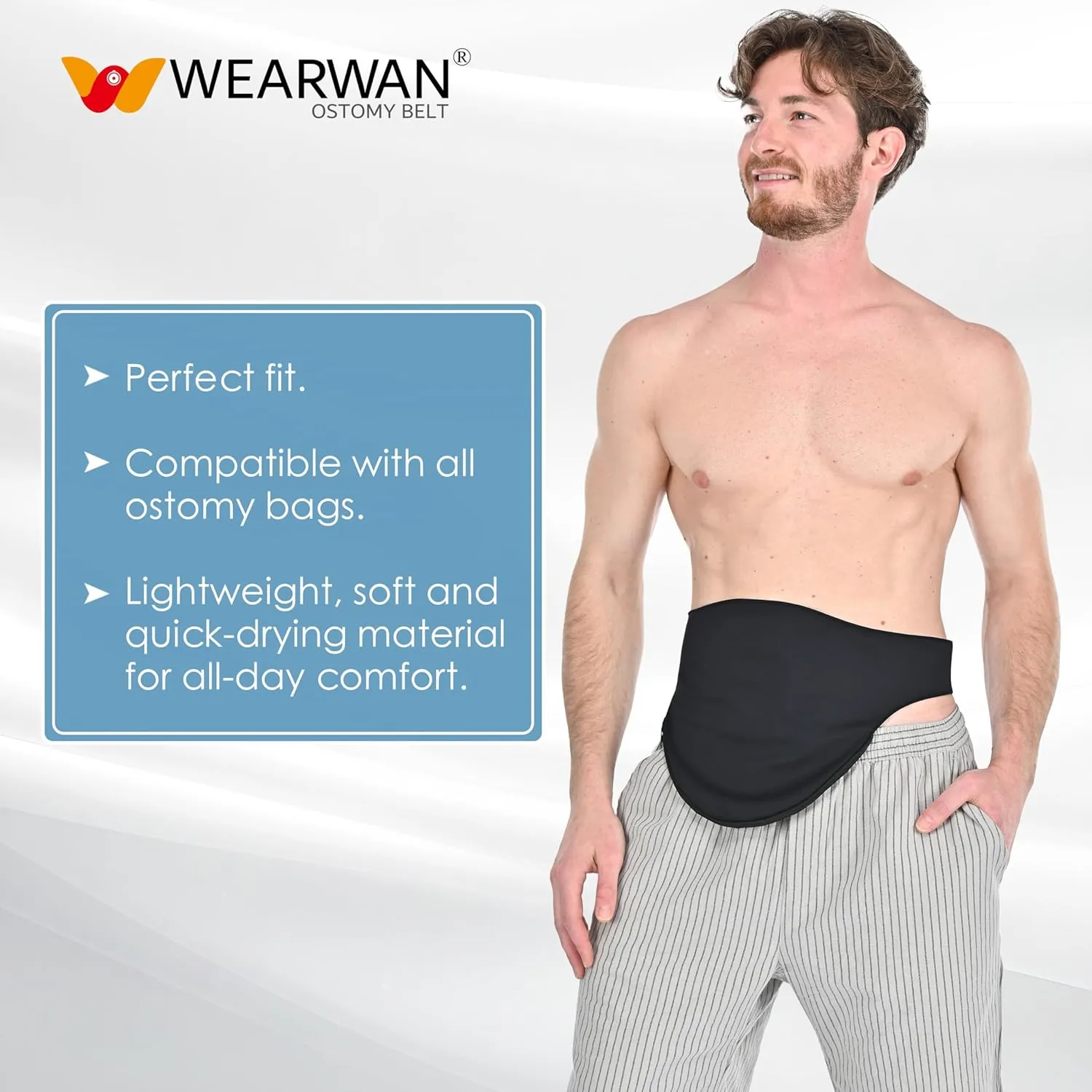 Colostomy Bag Covers for Women and Men, Ostomy Bag Covers, Ostomy Belt Abdomen (Black, XL)