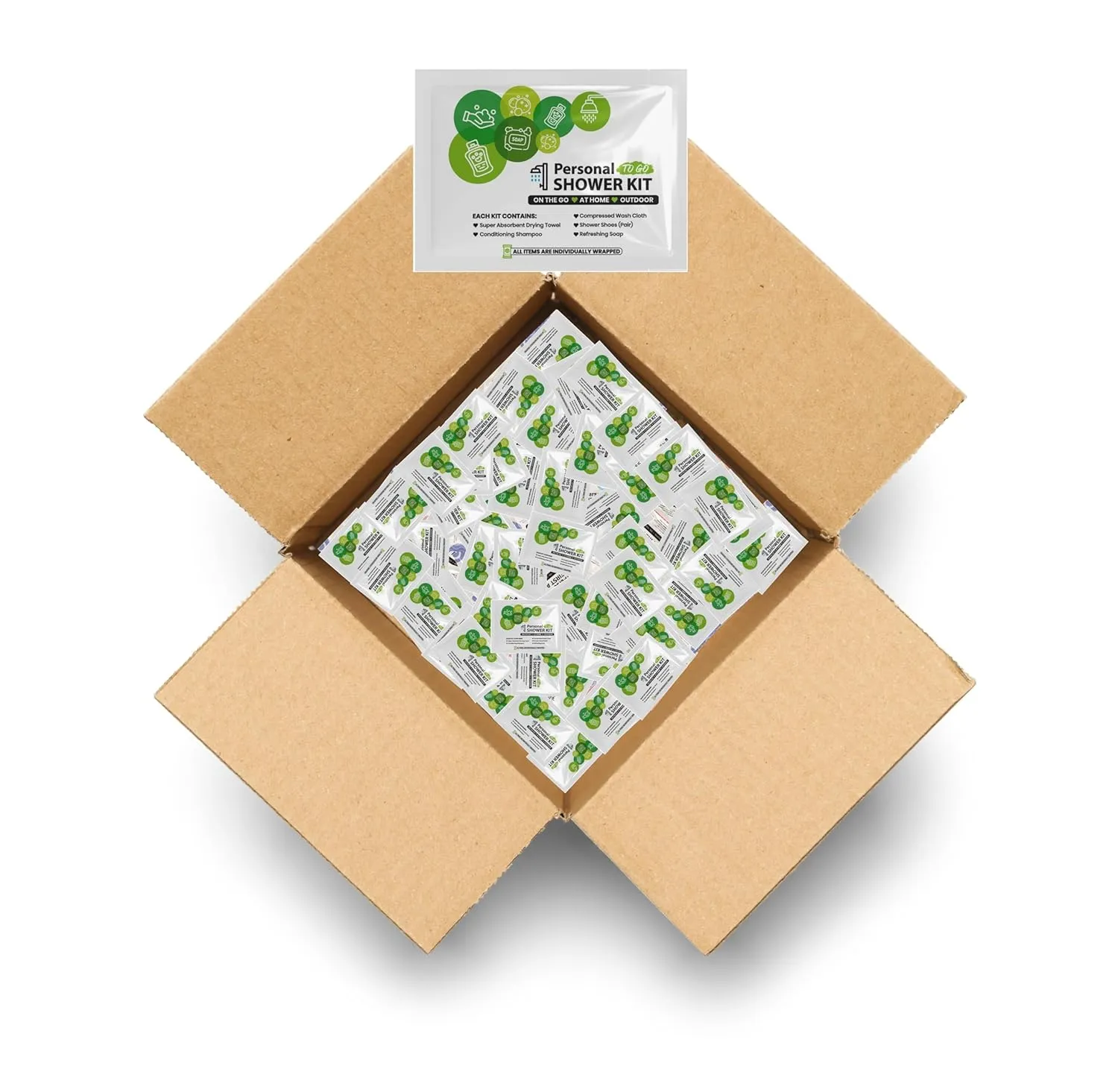 Compact Personal Shower Kit To-Go (Green) – Your Hygiene Companion for Travel, Gym, Camping | Shower on the Go | Shampoo, Soap, Towel. All in One (5)