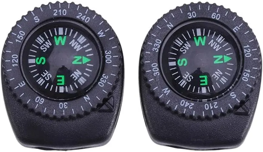 Compass 2 PCS Detachable Compass Waterproof Portable Compass Camping Compass Survival Tools for Watch