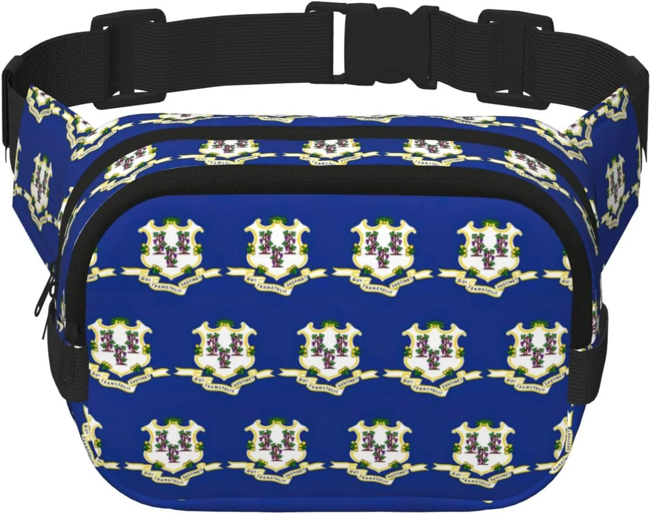 Connecticut State Flag Fanny Pack Belt Bag For Women And Men, Fashionable Waist Pack For Traveling, Hiking
