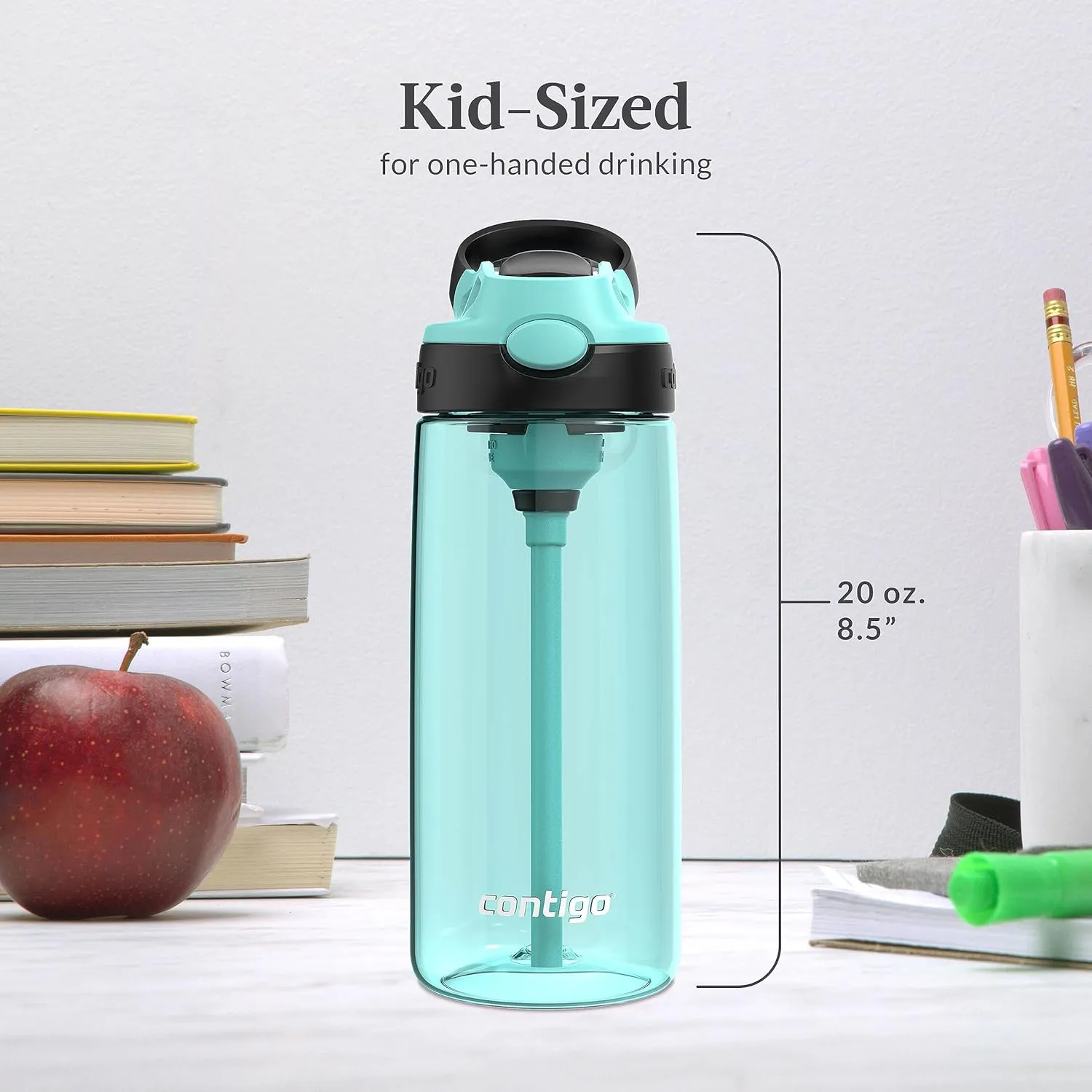 Contigo Aubrey Leak-Proof Spill-Proof Water Bottle 20oz. 2 Pack Jade/Licorice & Juniper/Jade