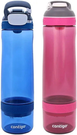 Contigo Autoseal Cortland   Infuser Bottle Set, 26 Oz, Monaco/Very Berry