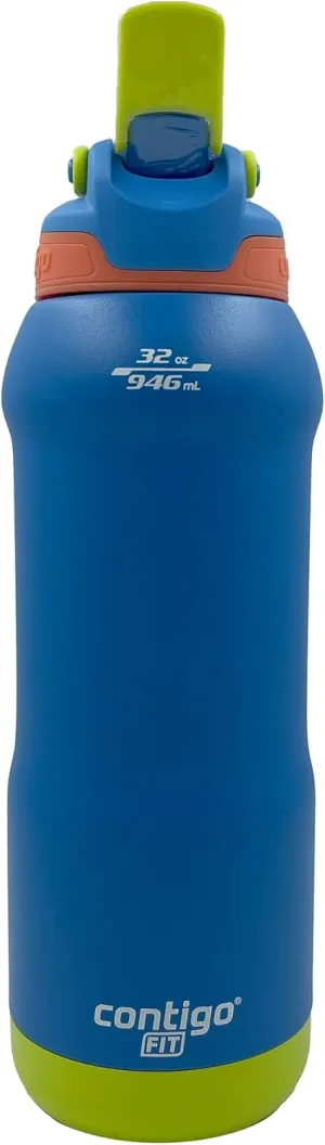 Contigo Autospout Water Bottle, 32oz, Blue Poppy