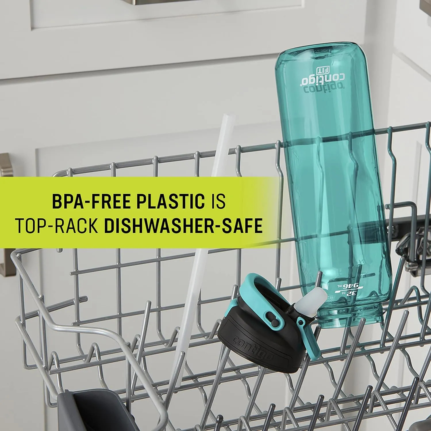 Contigo Fit Autospout Water Bottle, 32oz, Licorice Grey
