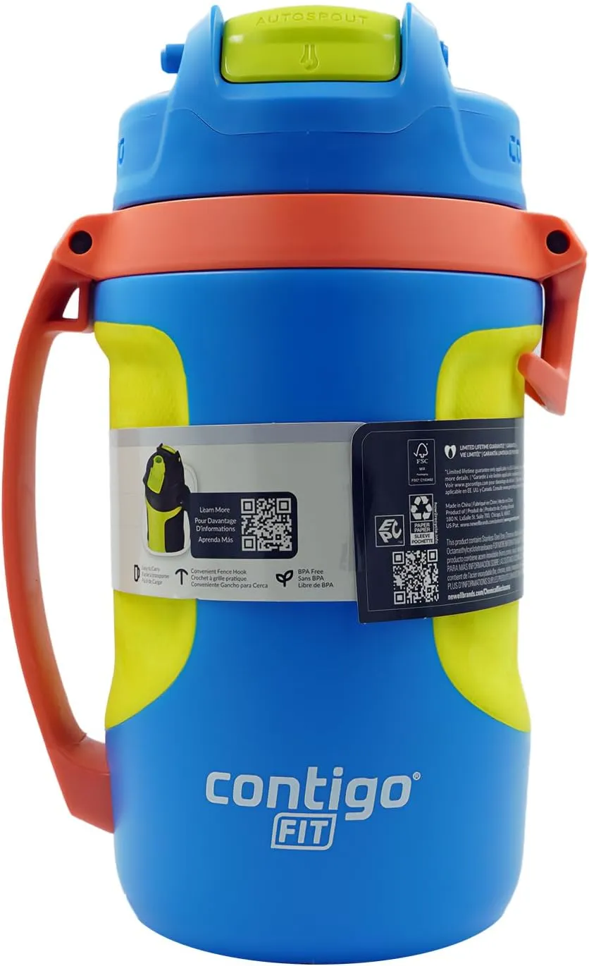 Contigo Fit Jug, 64 oz, Blue Poppy