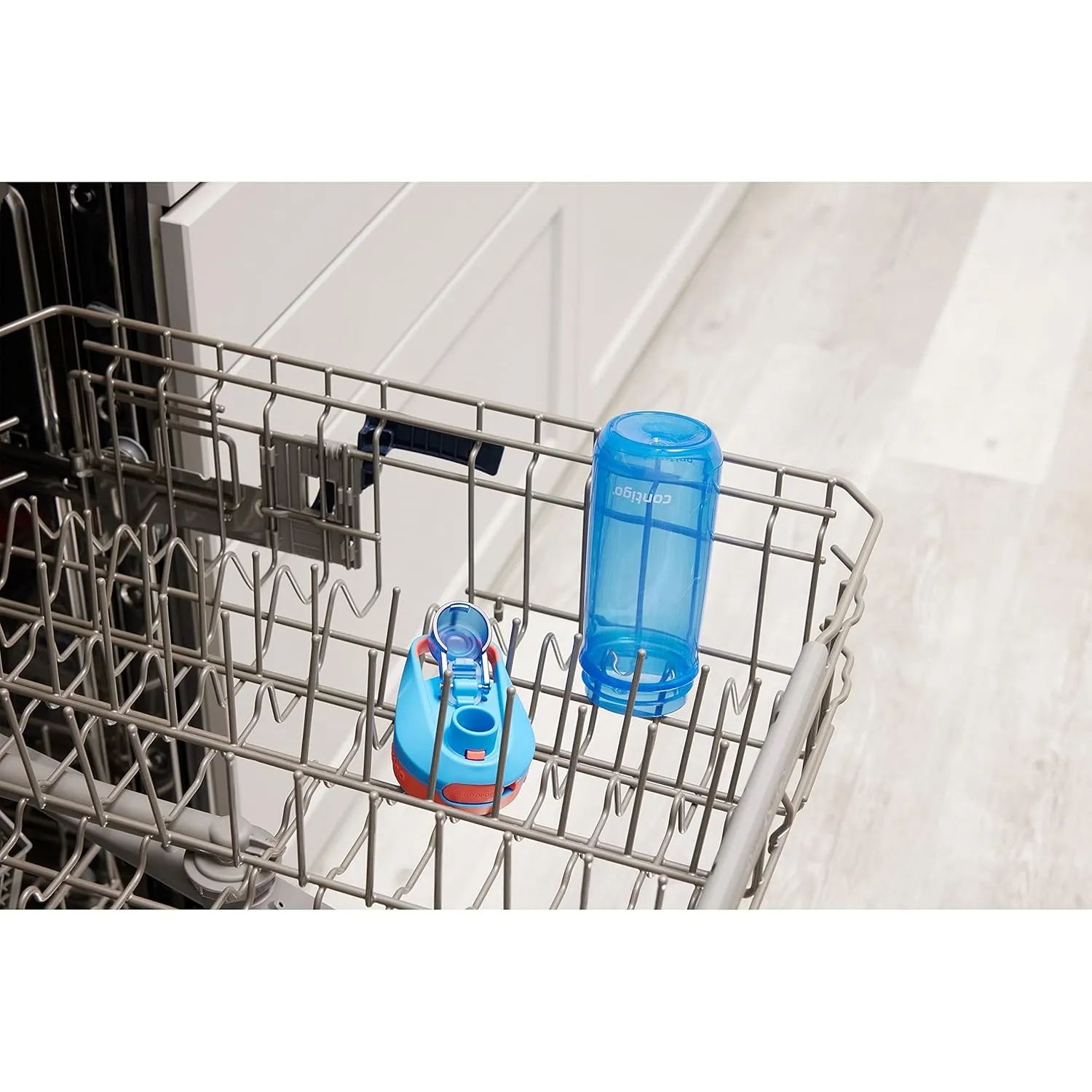 Contigo Jessie Kids Water Bottle Leak-Proof Lid 14oz Dishwasher-Safe Fits Most Cup Holders 2-Pack Blue Poppy/Coral & Amethyst/Jade
