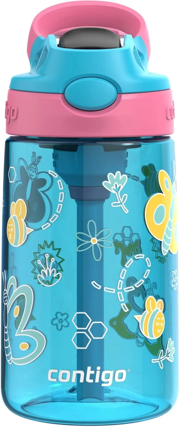 Contigo Kid's 14 oz. AutoSpout Straw Water Bottle - Blue Raspberry/Azalea