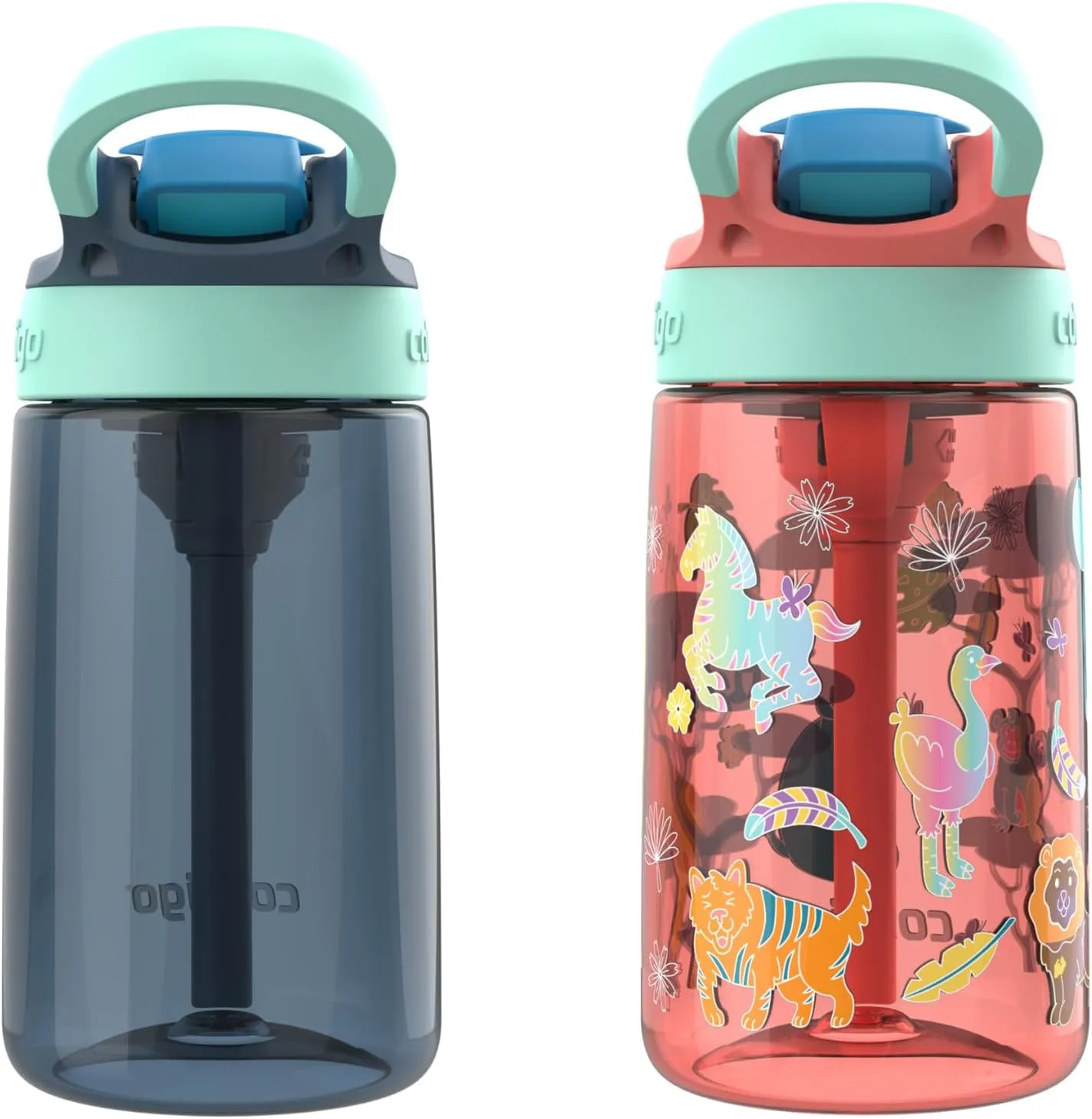Contigo Kids Water Bottle with Redesigned AUTOSPOUT Straw, 14 oz, 2-Pack