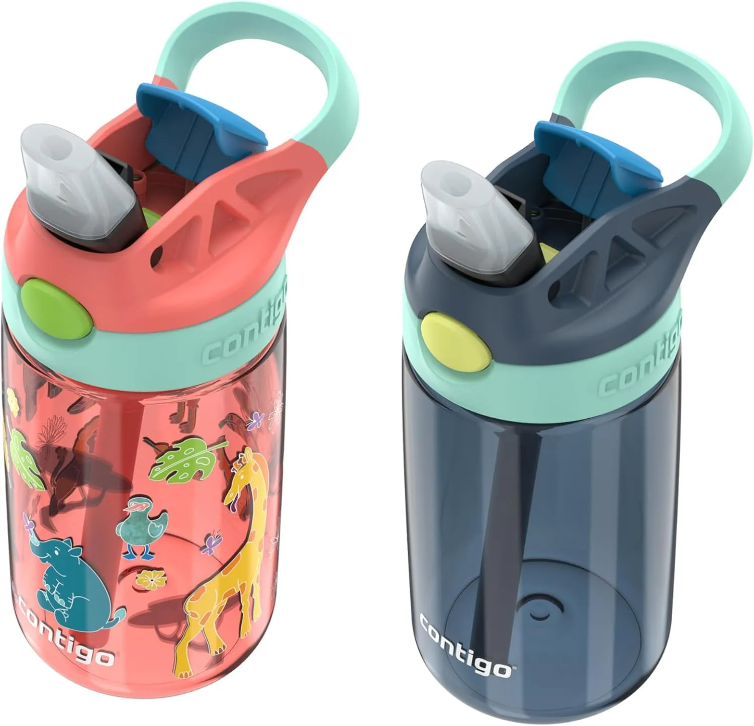 Contigo Kids Water Bottle with Redesigned AUTOSPOUT Straw, 14 oz, 2-Pack