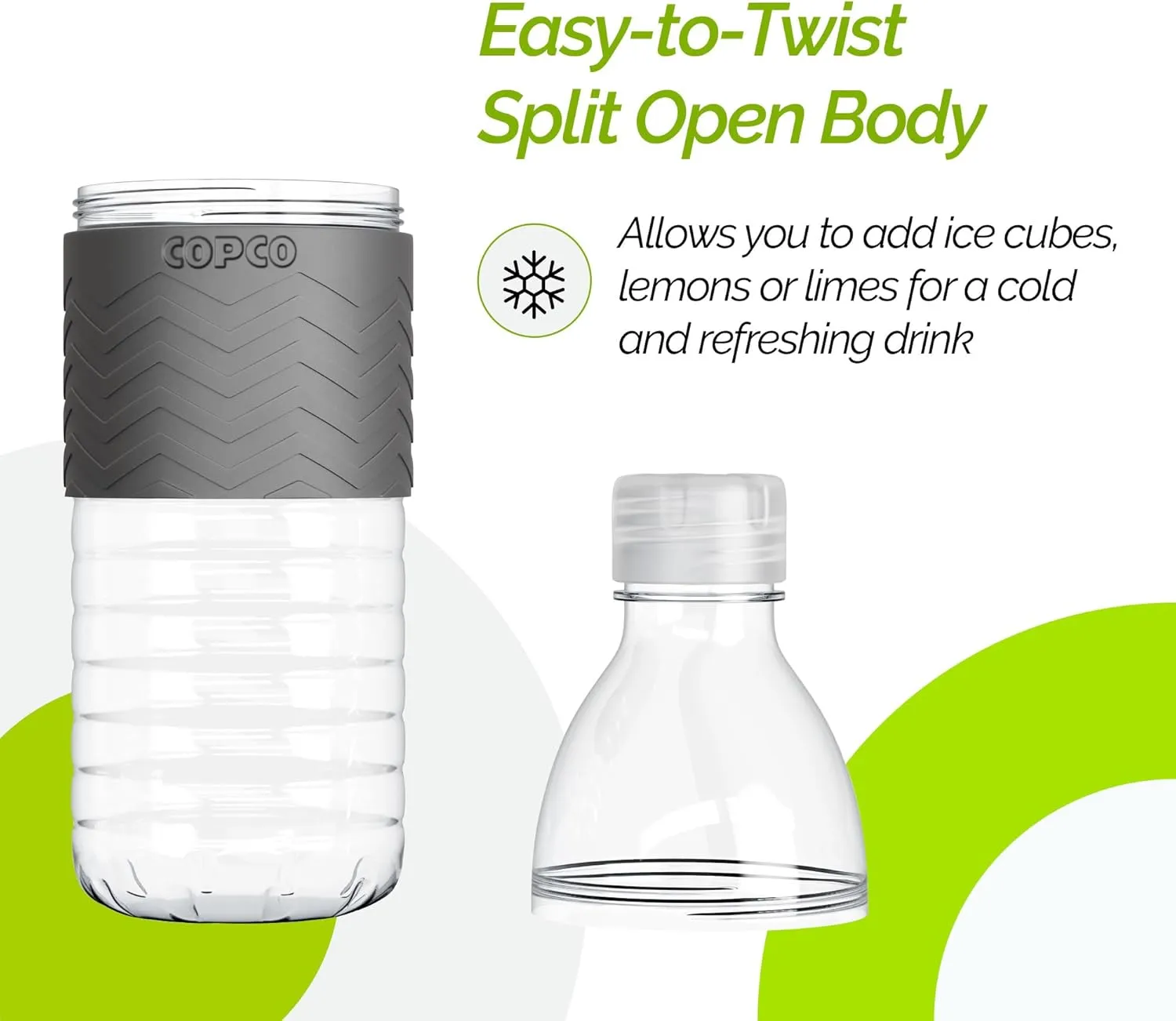 Copco Hydra Water Bottle with Spill-Resistant Lid, 16.9 oz - Reusable Tritan Non-Slip Sleeve, Twist-Open Body - BPA-Free, Leak-Proof, Durable & Portable for Gym, Office, School (Purple)