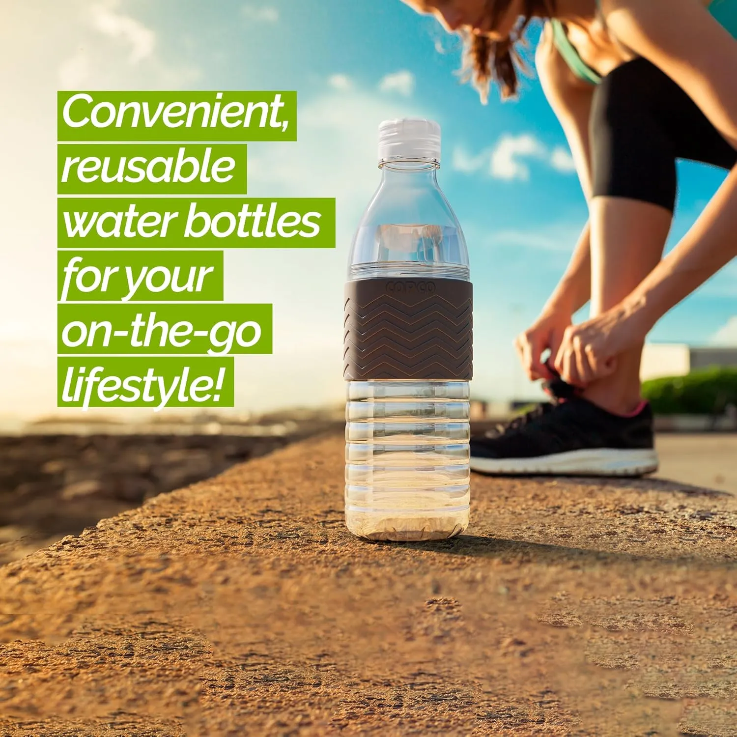 Copco Hydra Water Bottle with Spill-Resistant Lid, 16.9 oz - Reusable Tritan Non-Slip Sleeve, Twist-Open Body - BPA-Free, Leak-Proof, Durable & Portable for Gym, Office, School (Purple)