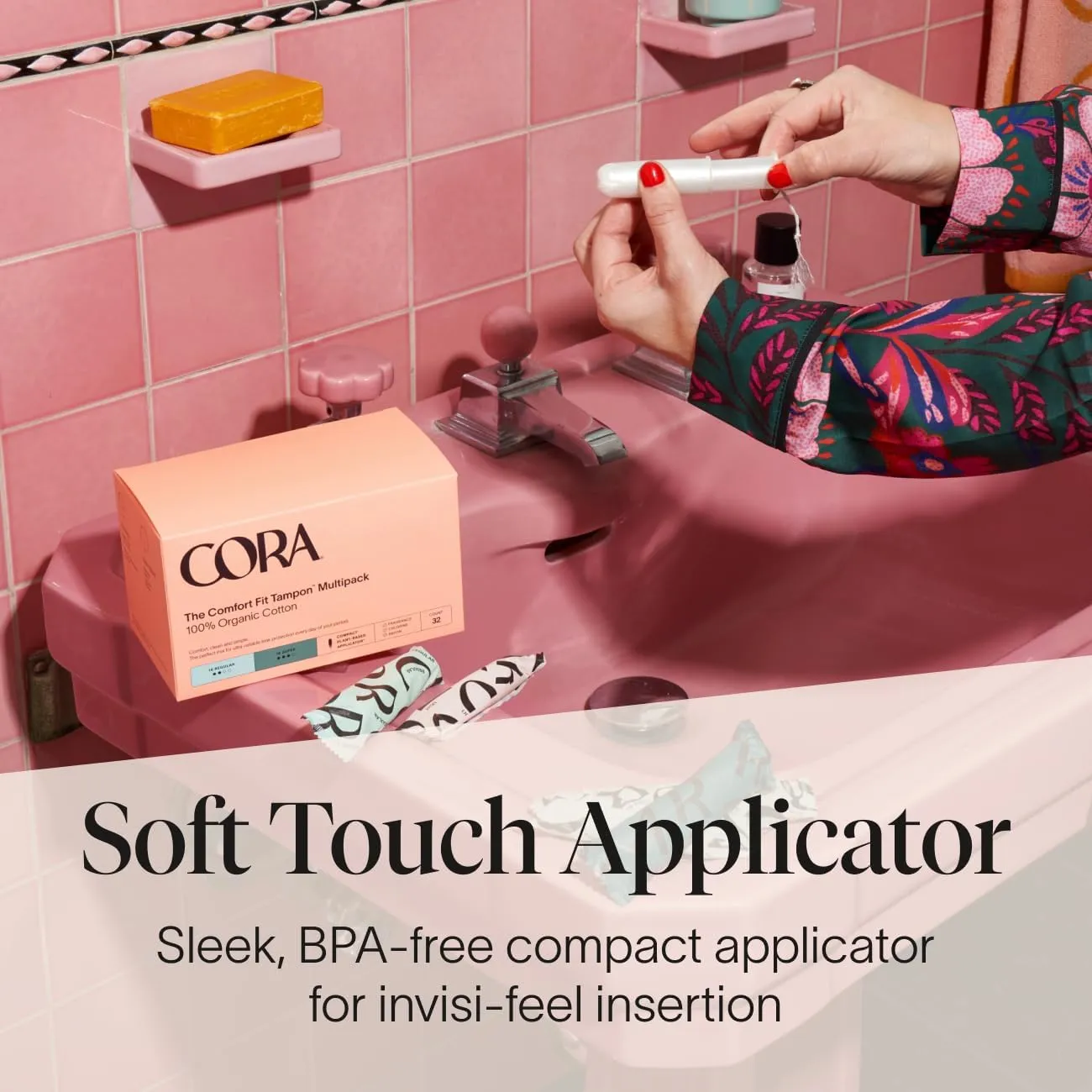 Cora Organic Applicator Tampons | Super Absorbency | 100% Organic Cotton, Unscented, BPA-Free Compact Applicator | Leak Protection, Easy Insertion | Packaging May Vary | 36 Total