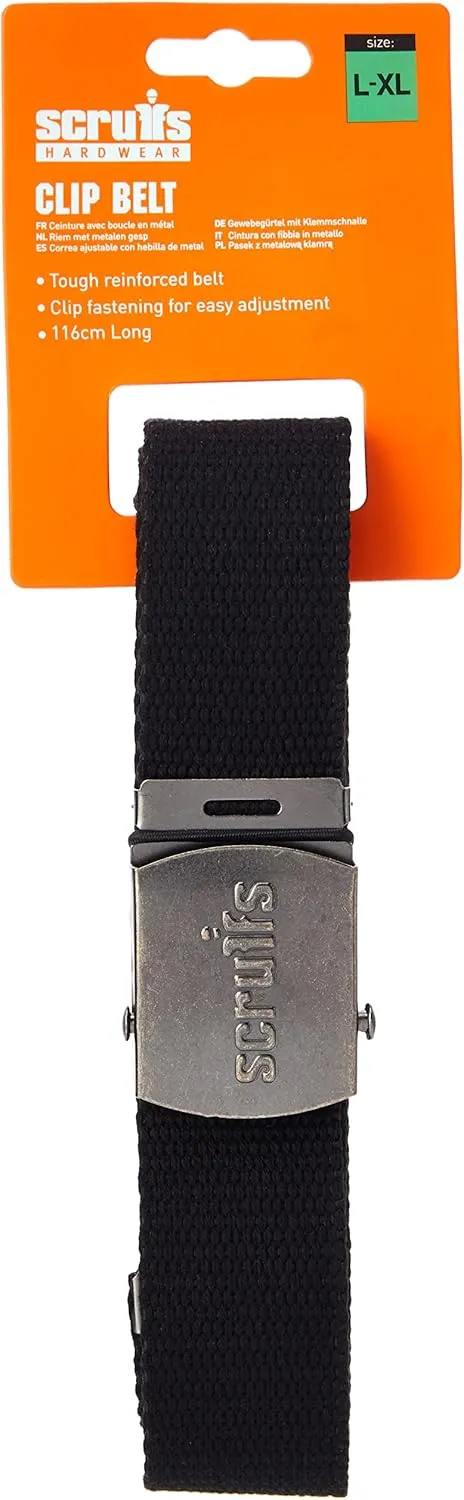 Cotton Adjustable Clip Belt - Black