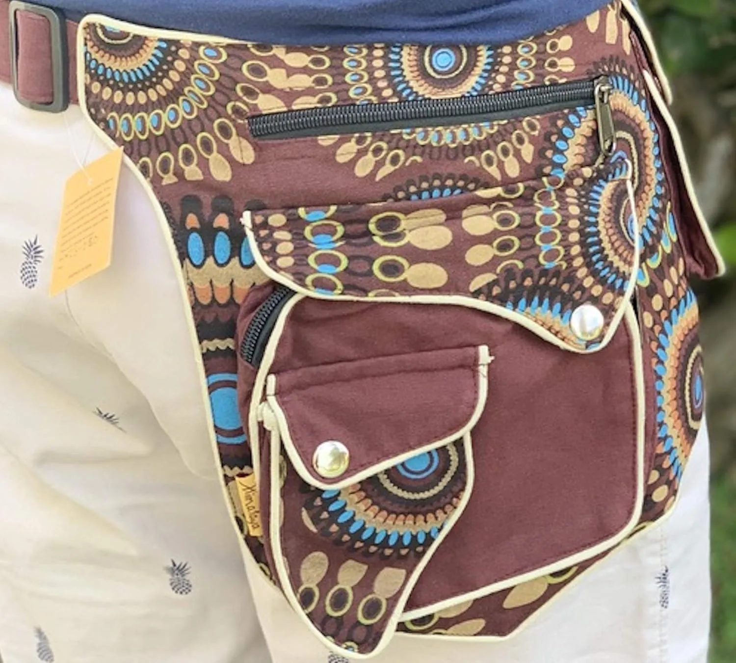 Cotton Fanny Pack, WEST Pack, Hip Bag, Festival Bag, Money Belt Bag