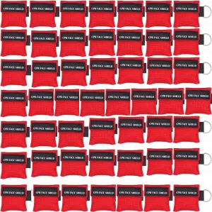 CPR Face Shield Mask Red 12pcs and Red 50pcs