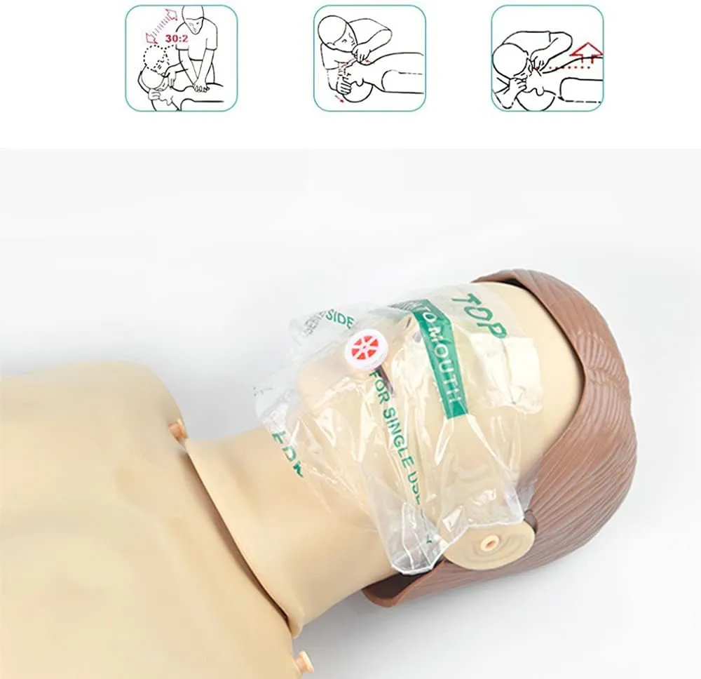 CPR Mask, Disposable CPR Shield Mask Emergency Mask with One-Way Valve Breathing Barrier for First Aid