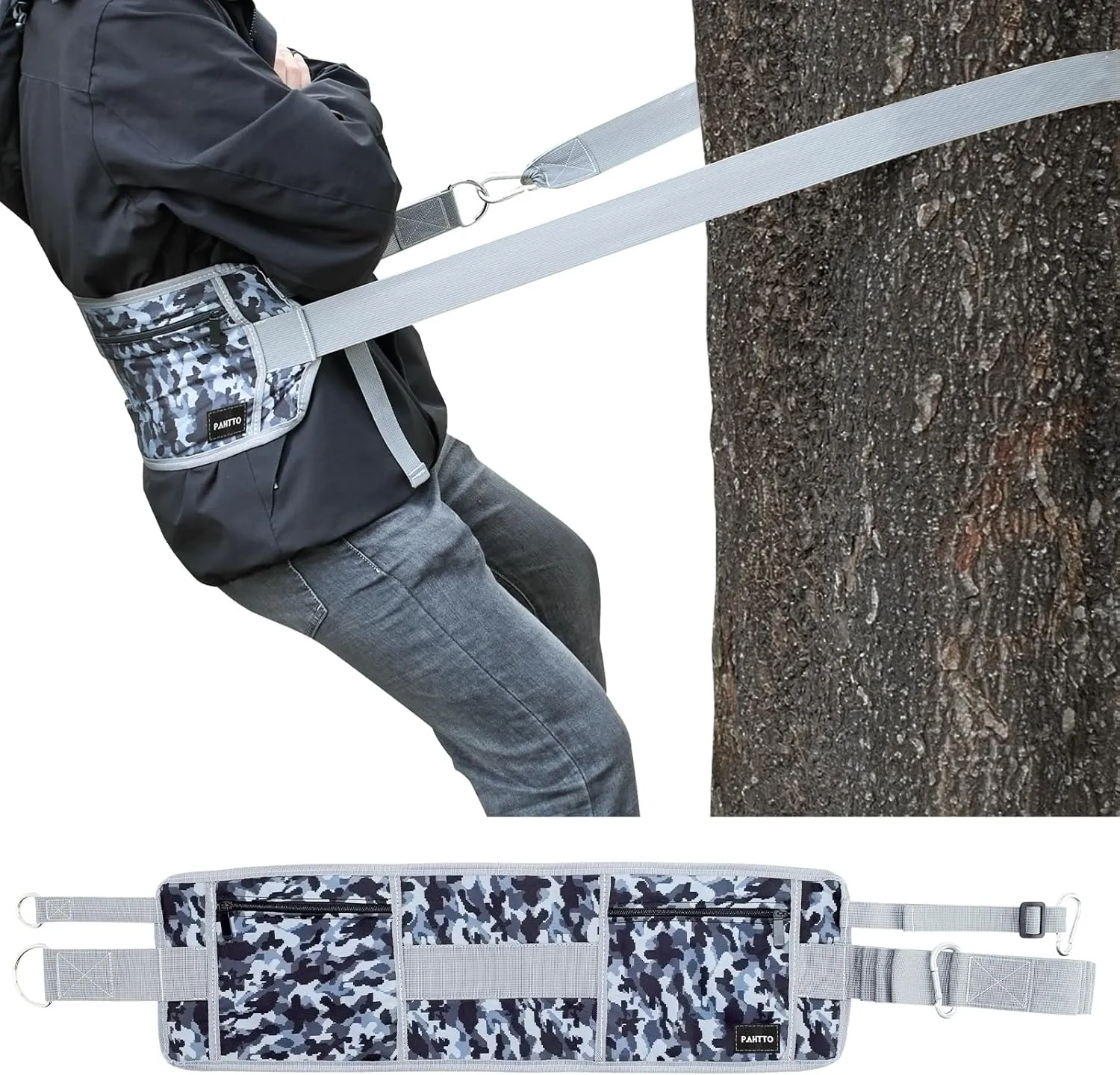 Crap Strap for Pooping in The Woods, Hands-free Portable Outdoor Toilet Solution, Adjustable Nylon Crap Strap with Carbinet for Outdoor Hygiene Needs, Perfect for Camping, Hiking, Fishing, Hunting