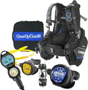Cressi Aquaride Adult Scuba Package for Any Skill Level - MC9/Compact Regulator - Octopus Compact - Donatello Dive Computer Gauge Console - Regulator Bag - Italian Design